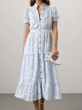 Pamela Love x RTR Blue Lace Victorian Dress